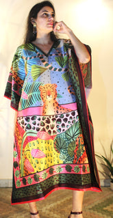 Jungle safari silk blend kaftan